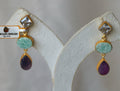 Amazonite  Amethyst Cascade Earrings