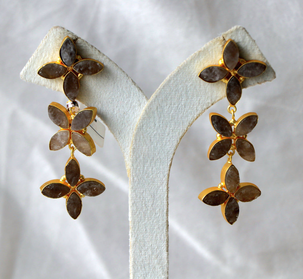 Amber Bloom Cascade Earrings