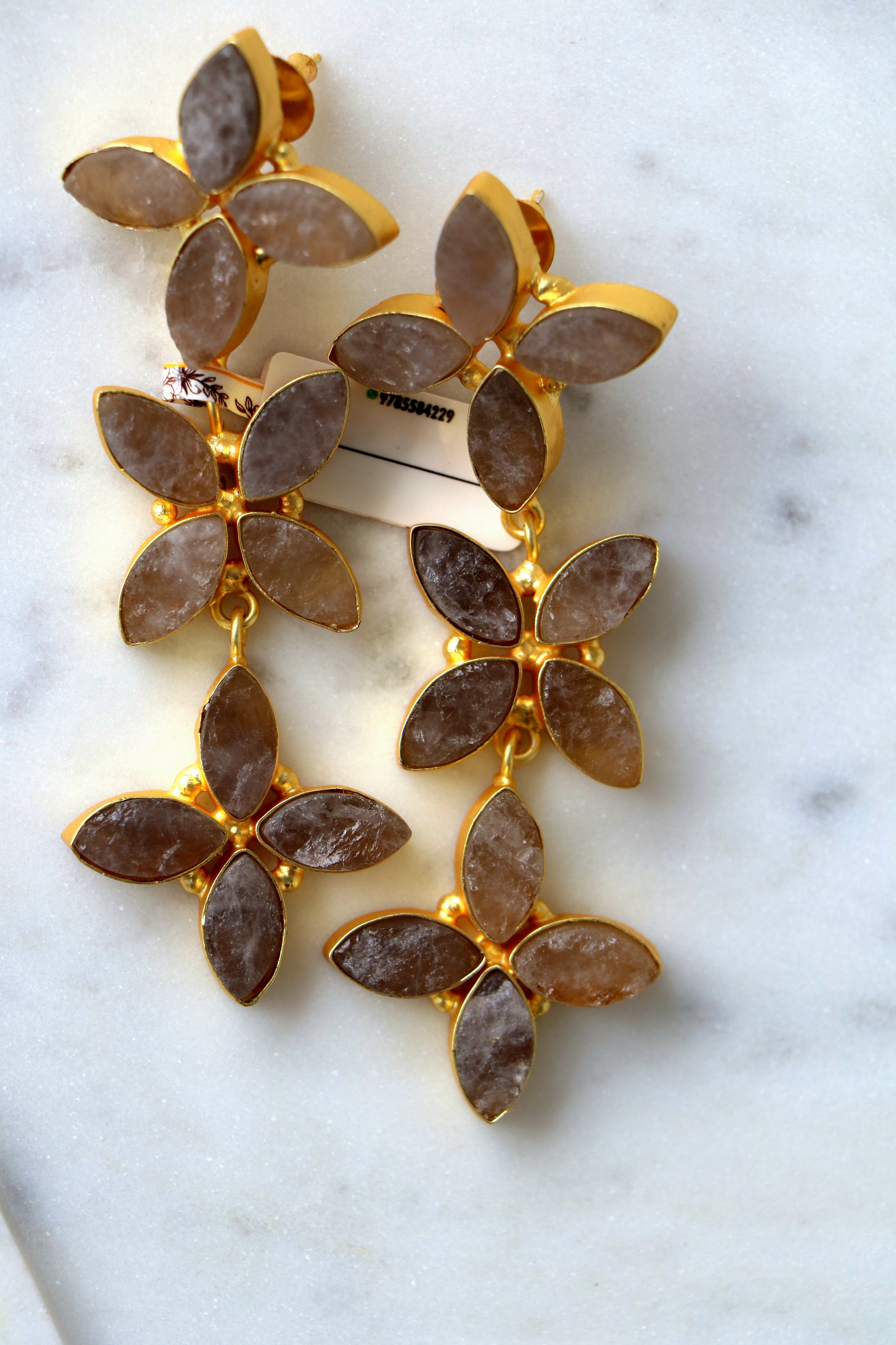 Amber Bloom Cascade Earrings