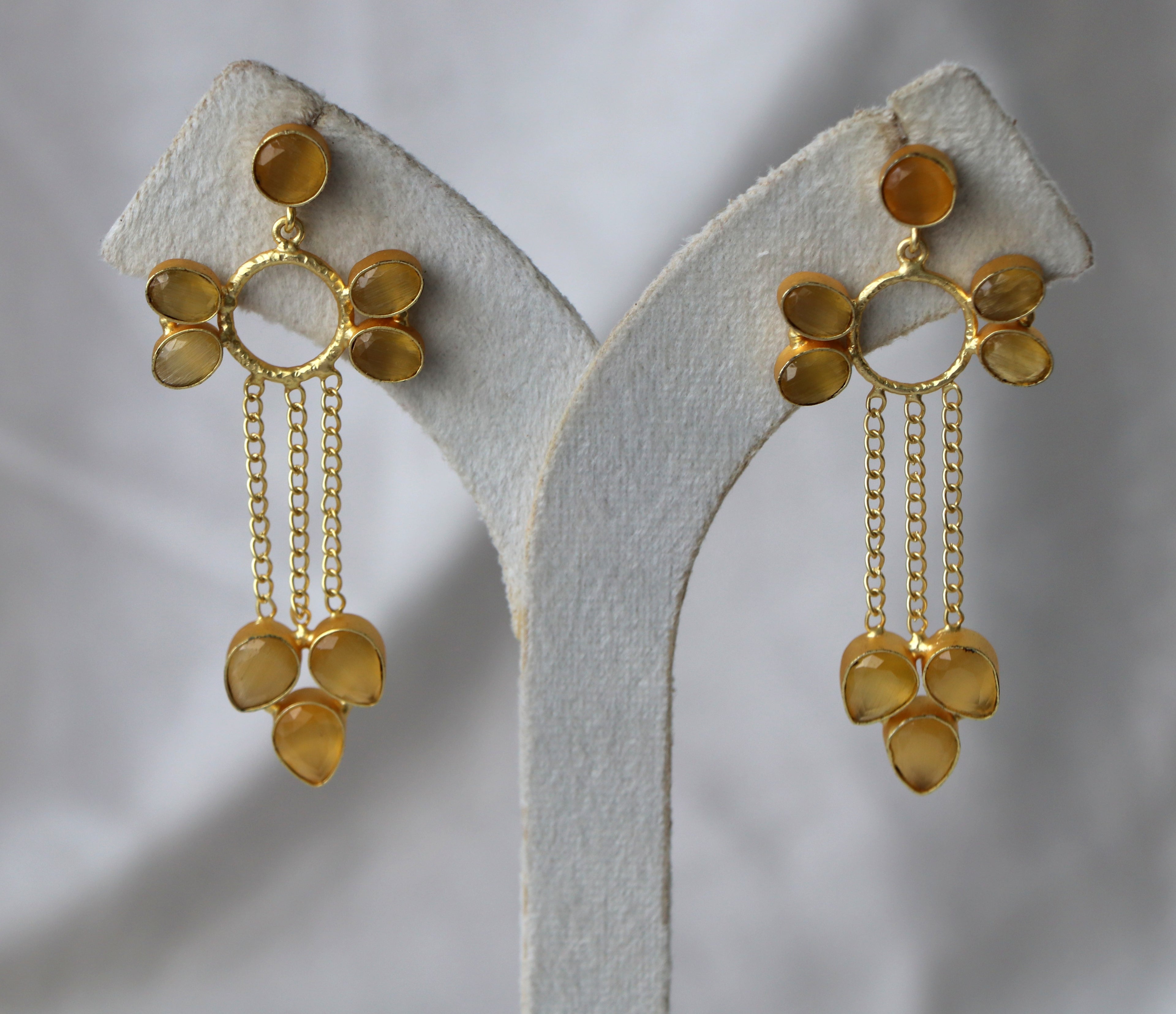 Amber Bloom Statement Earrings
