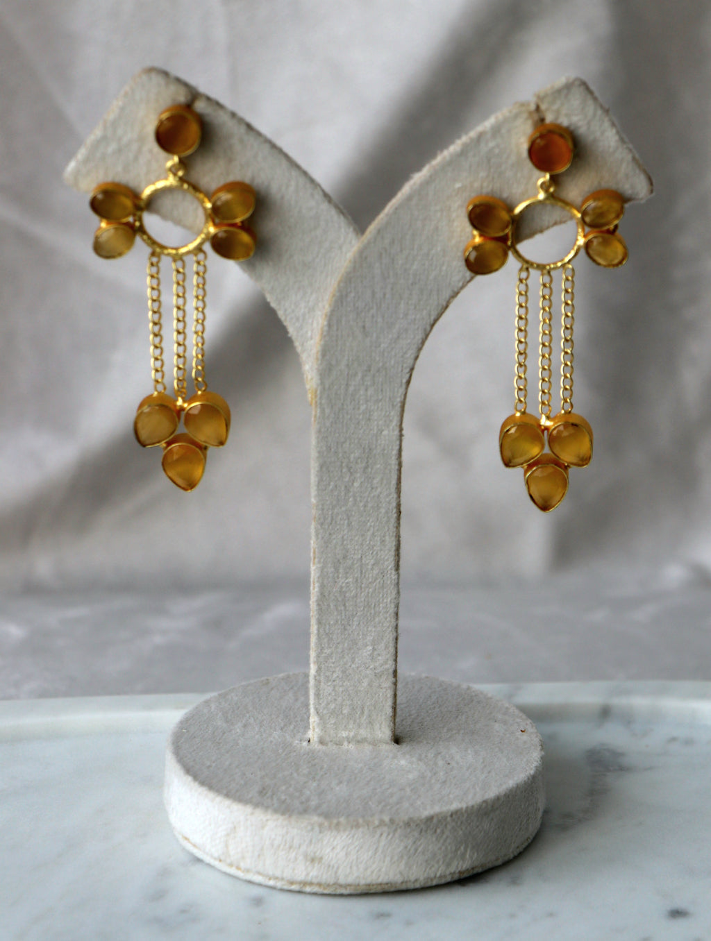 Amber Bloom Statement Earrings