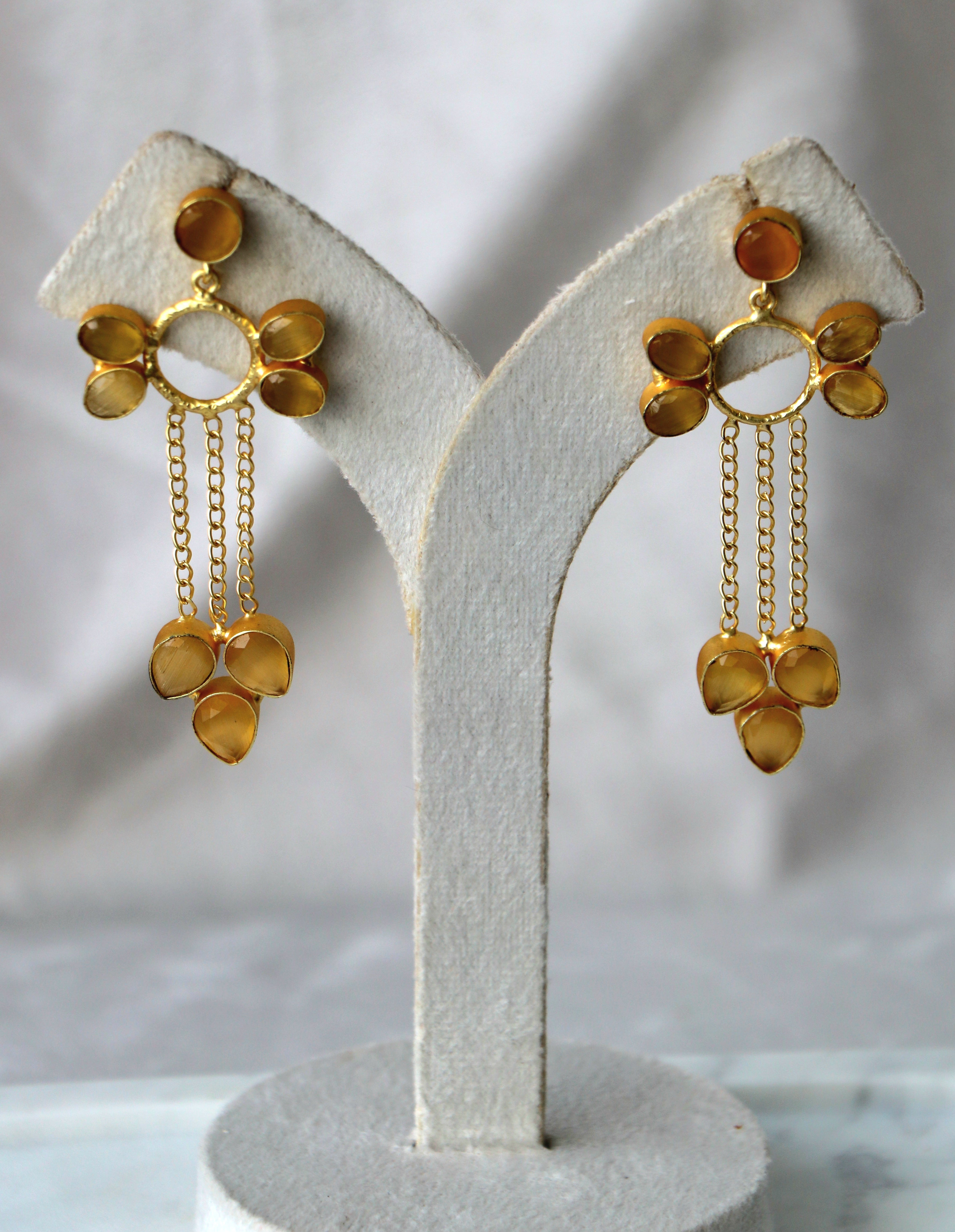 Amber Bloom Statement Earrings