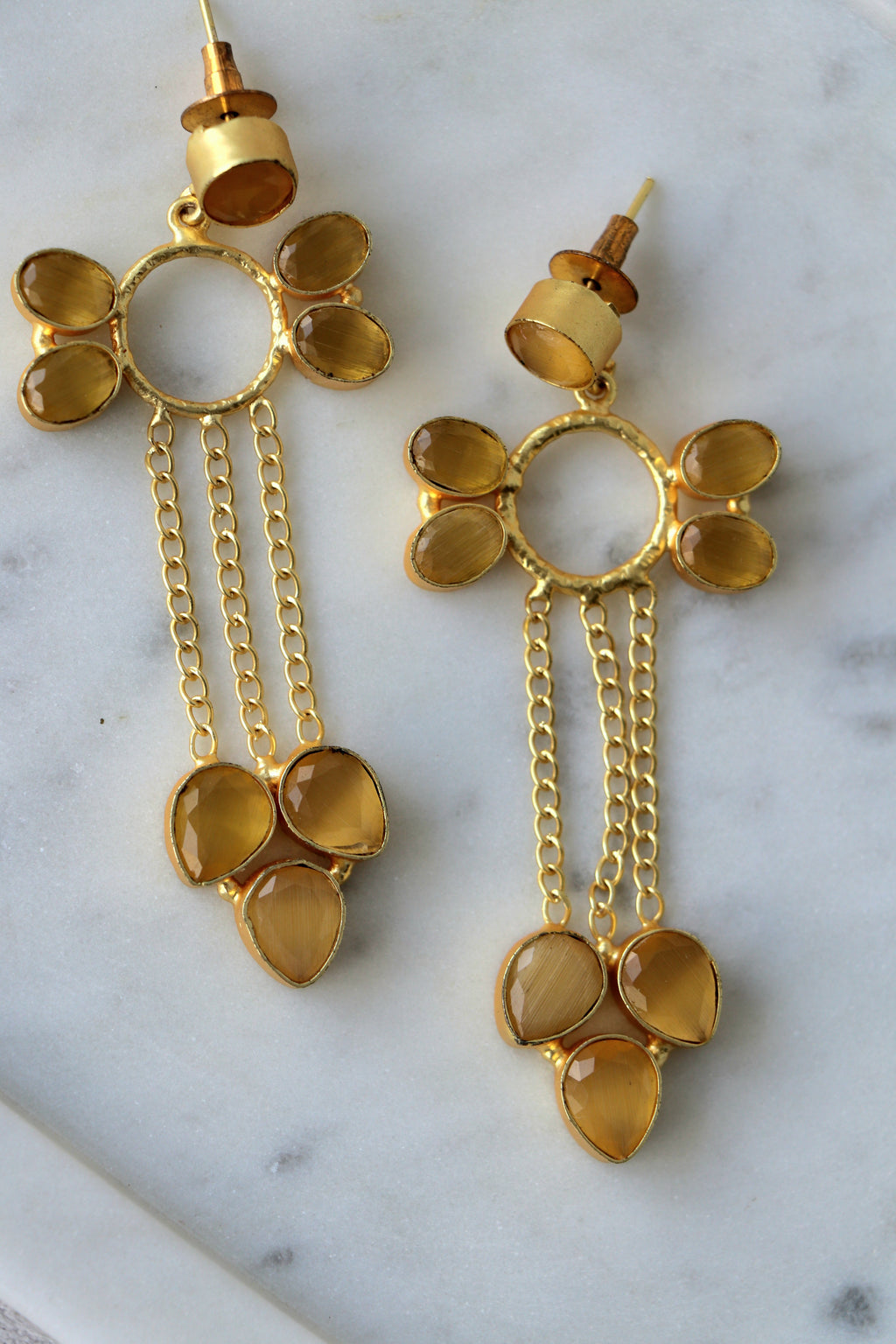 Amber Bloom Statement Earrings