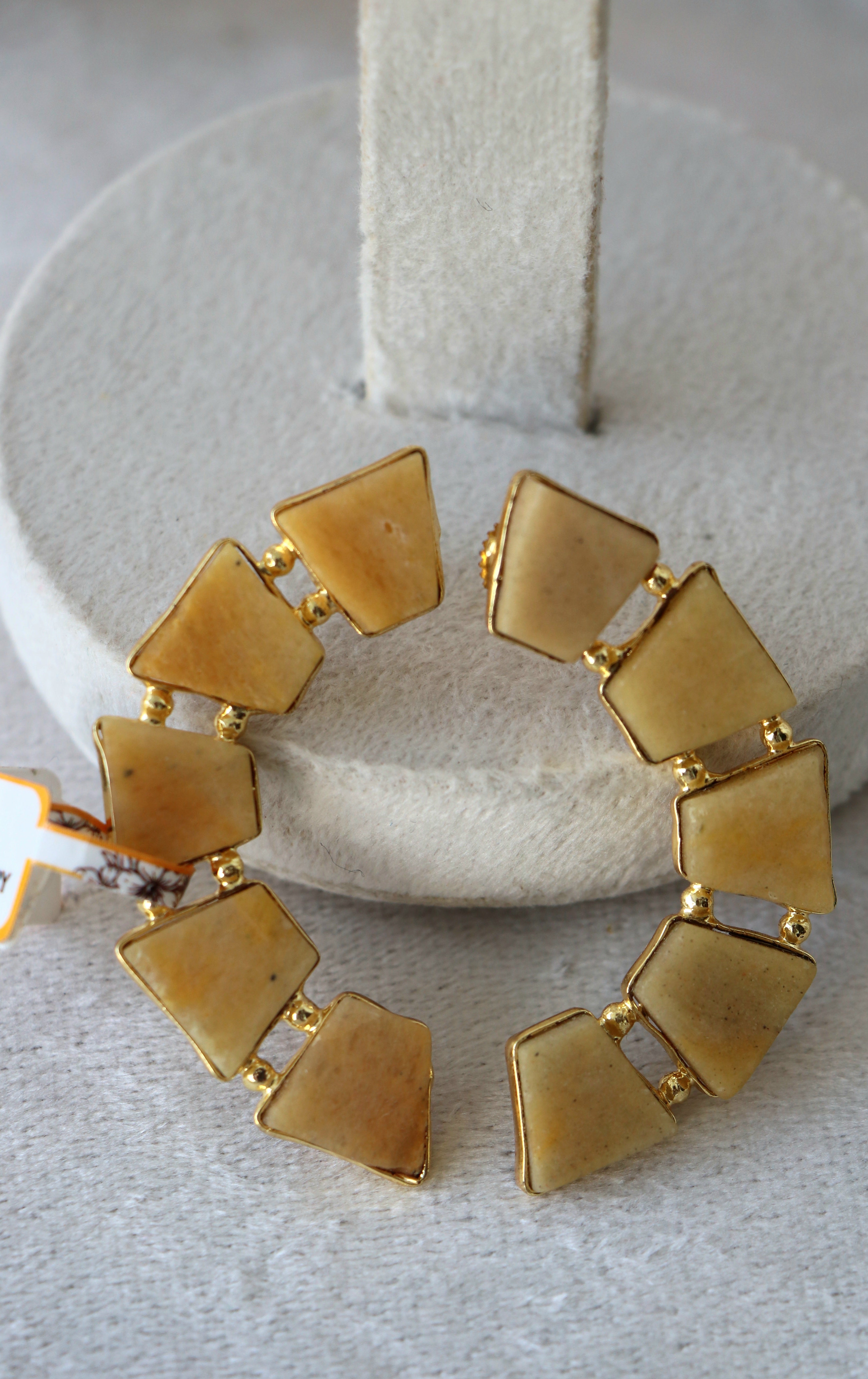 Amber Cascade Geometric Earrings