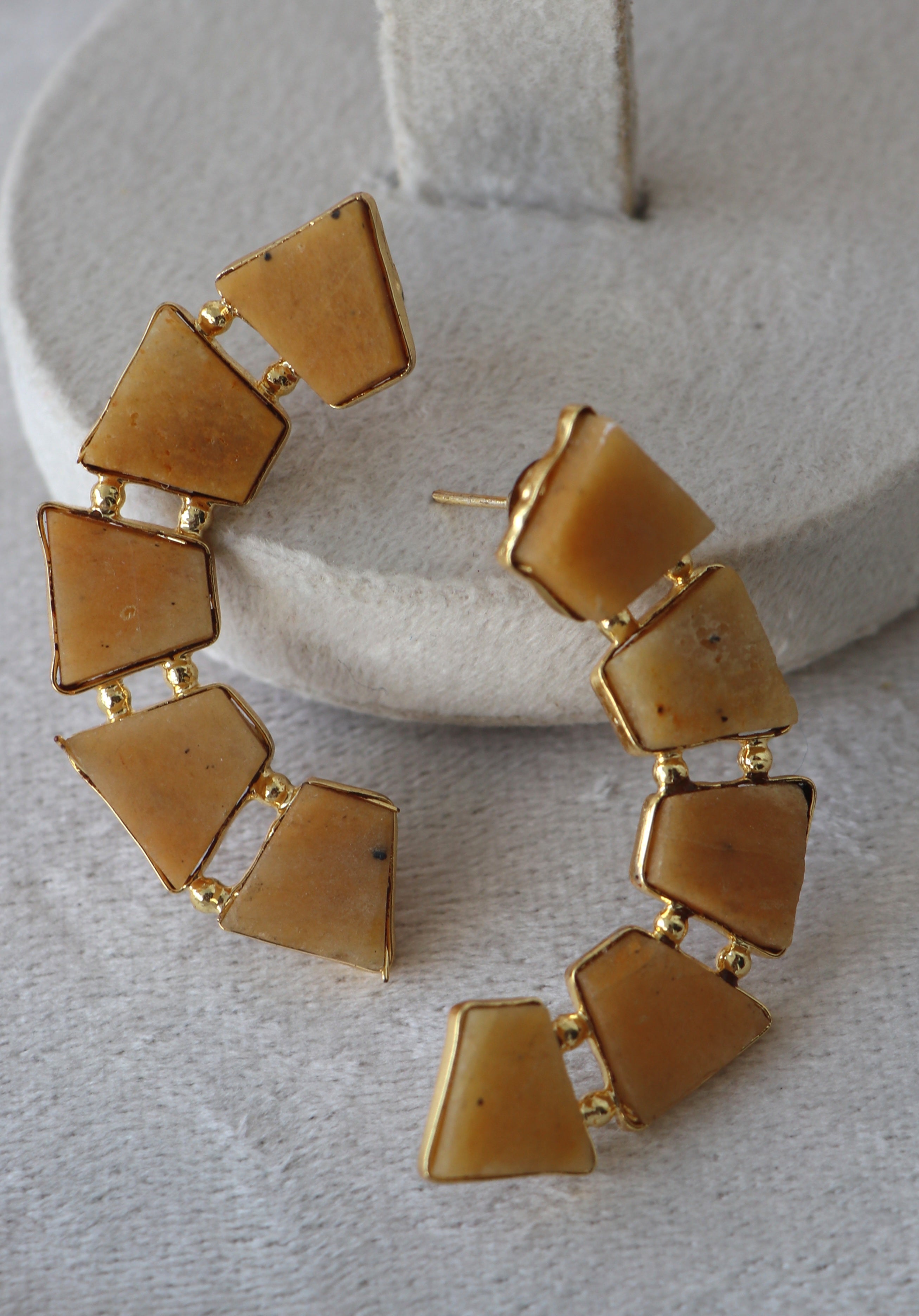 Amber Cascade Geometric Earrings