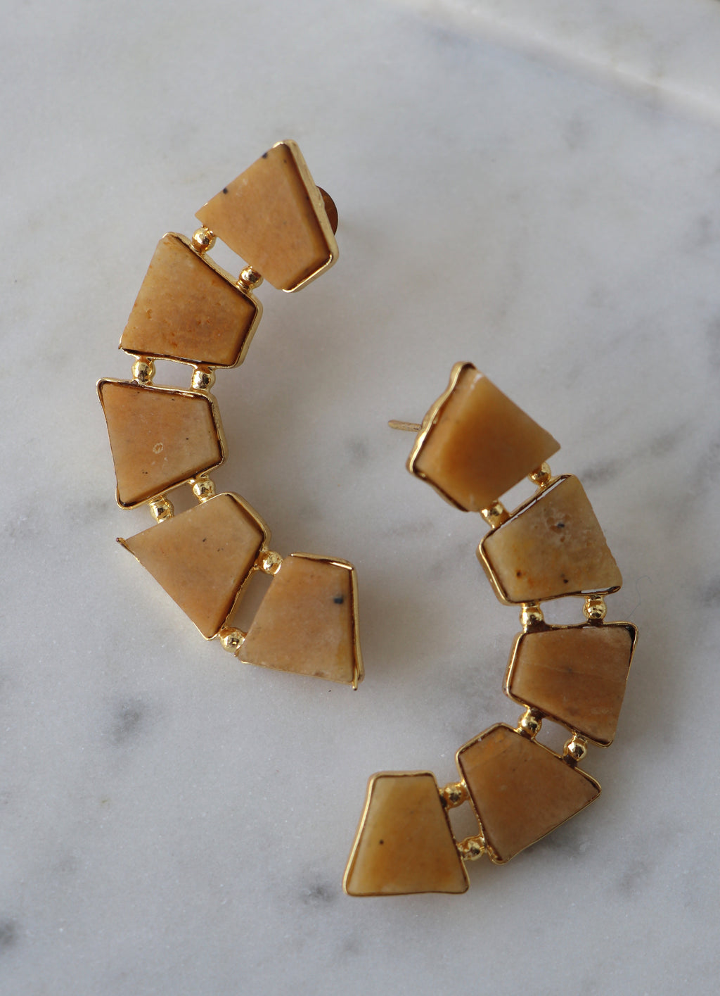 Amber Cascade Geometric Earrings