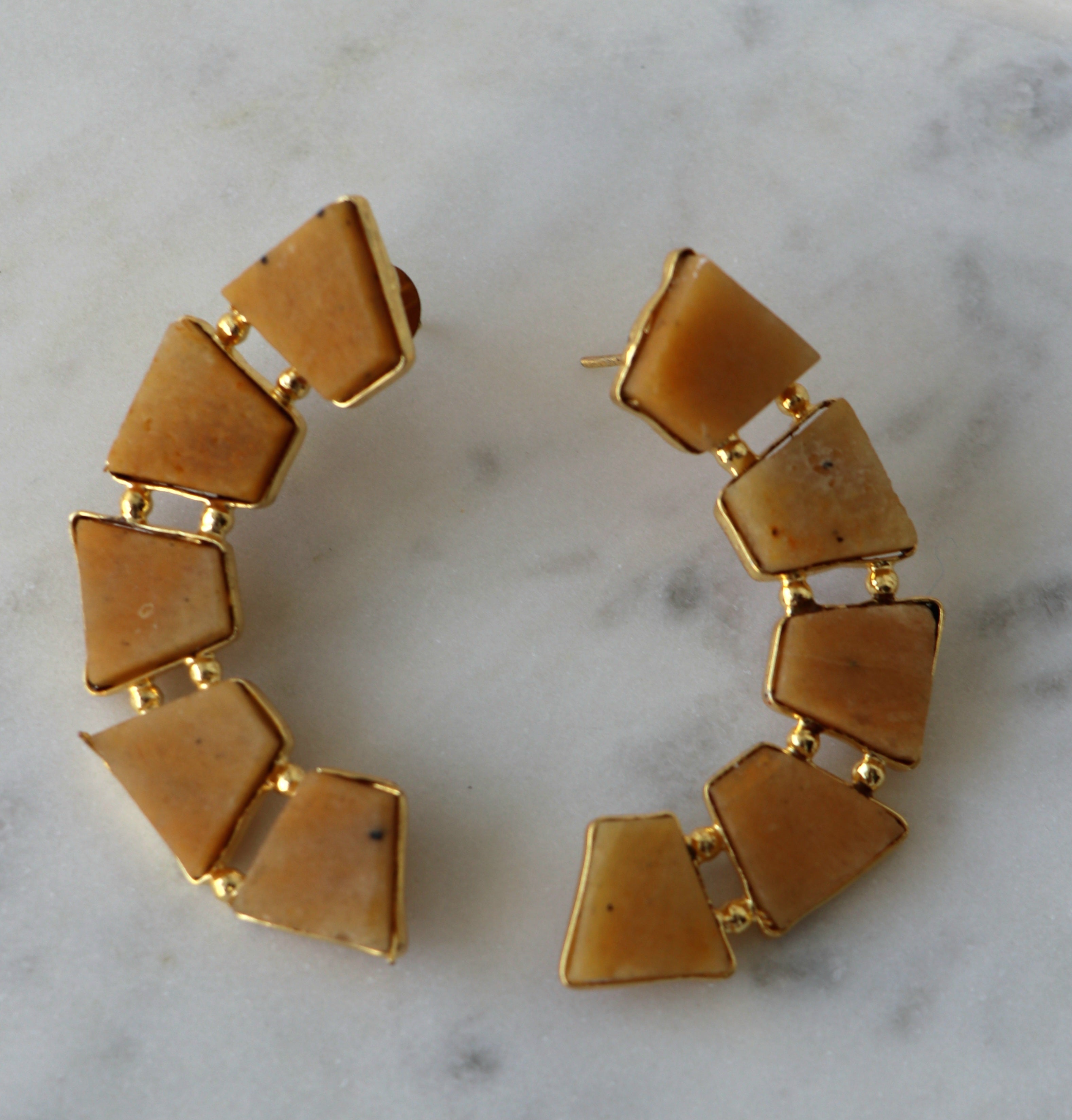 Amber Cascade Geometric Earrings
