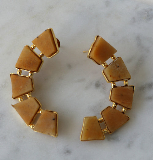 Amber Cascade Geometric Earrings