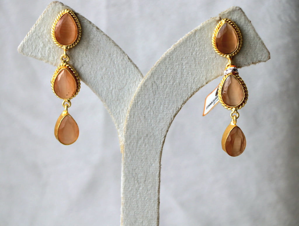 Amber Cascade Statement Earrings