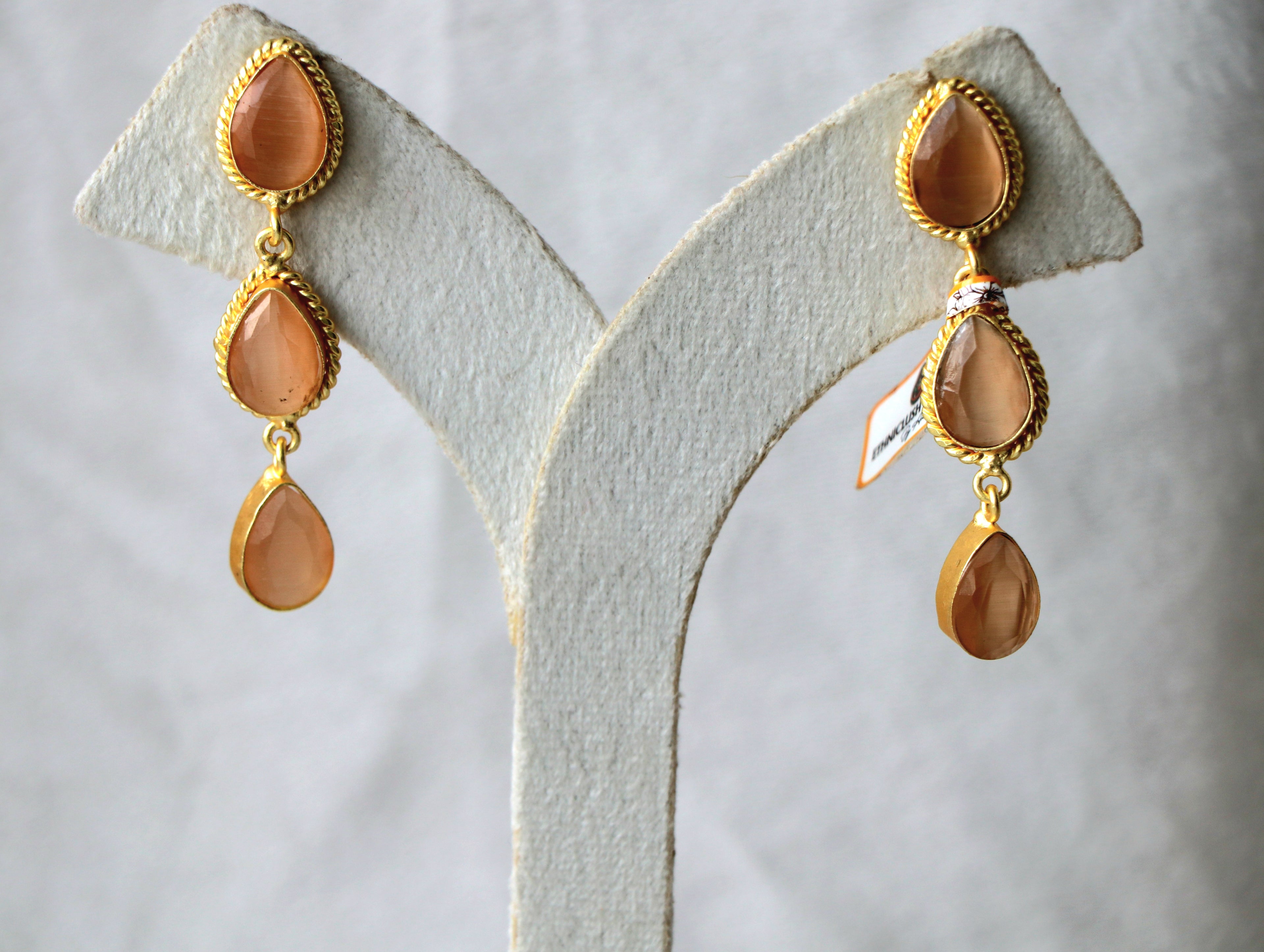 Amber Cascade Statement Earrings