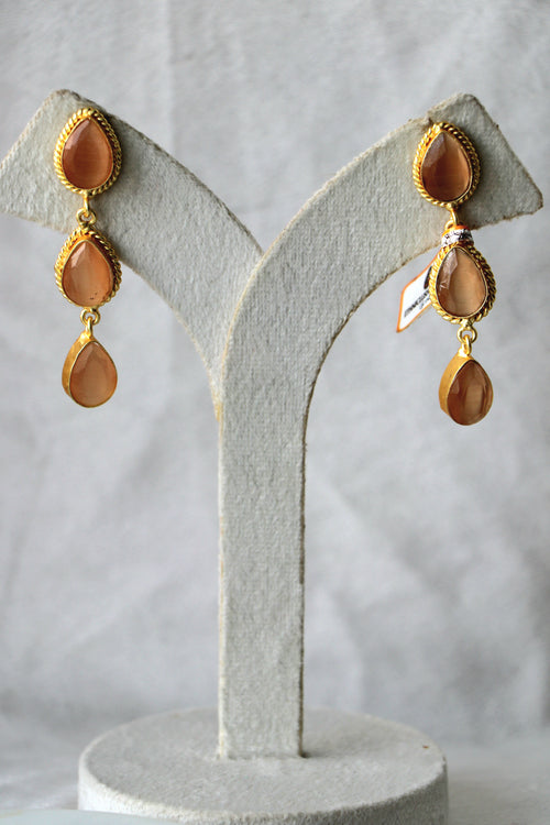 Amber Cascade Statement Earrings