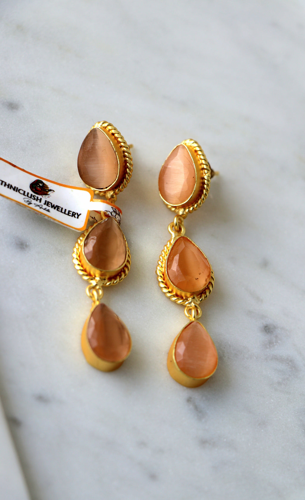 Amber Cascade Statement Earrings