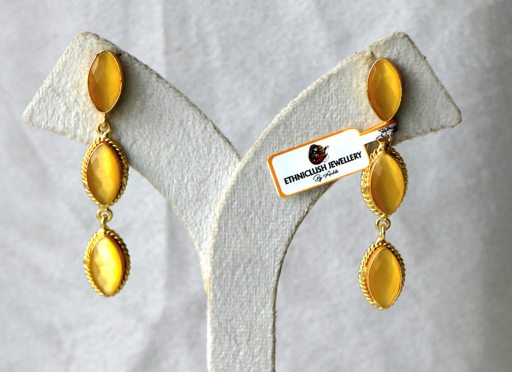 Amber Radiance Tiered Earrings