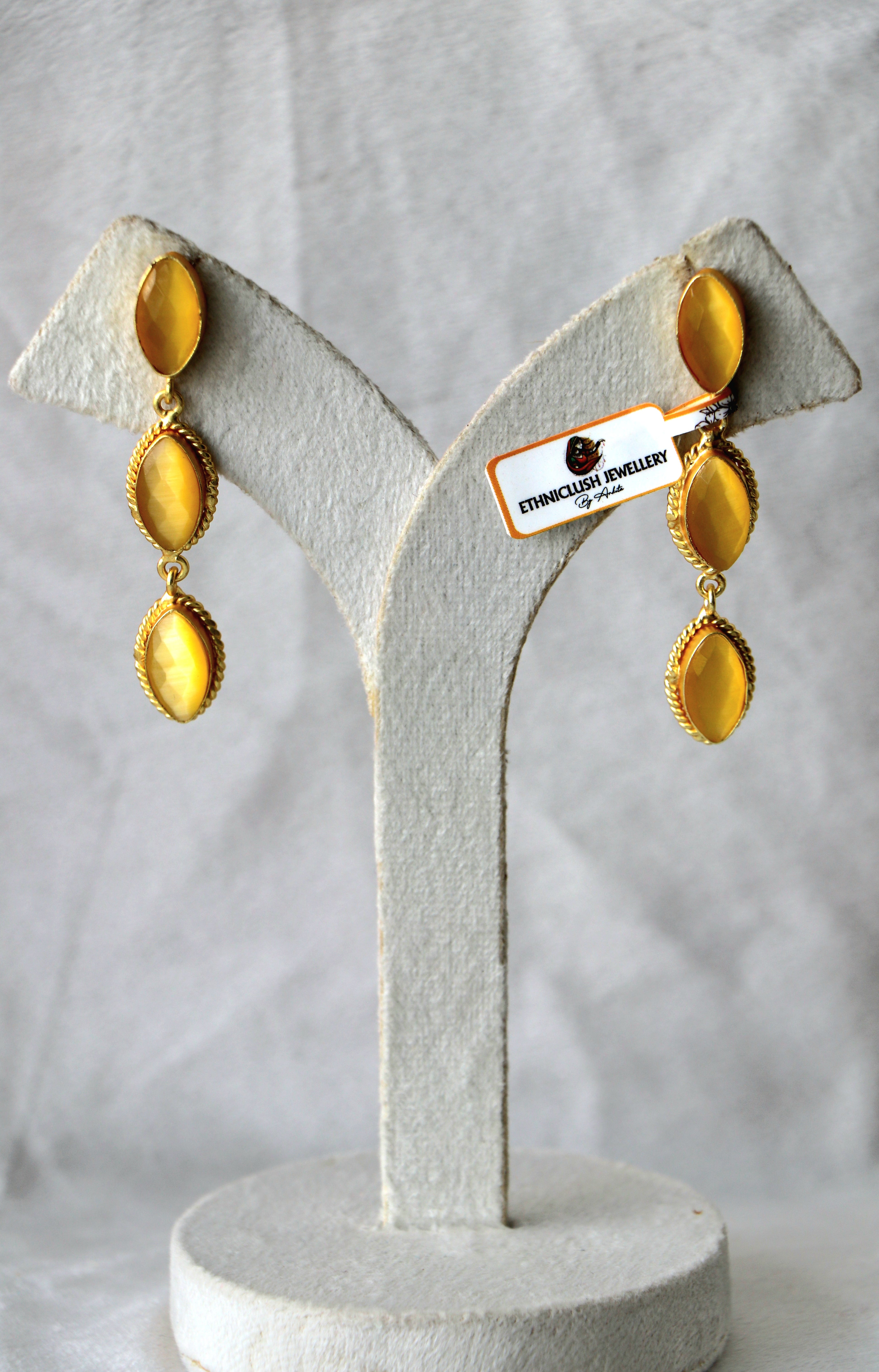 Amber Radiance Tiered Earrings