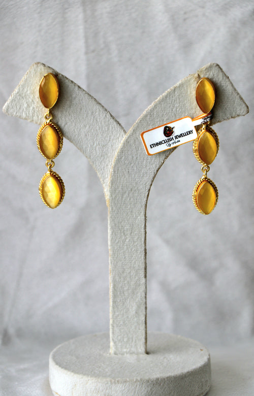 Amber Radiance Tiered Earrings