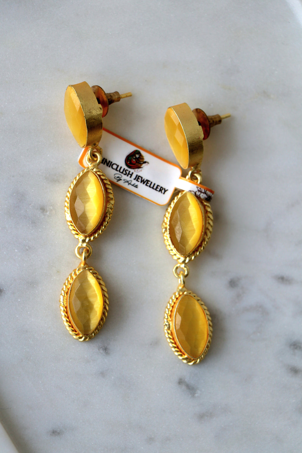 Amber Radiance Tiered Earrings