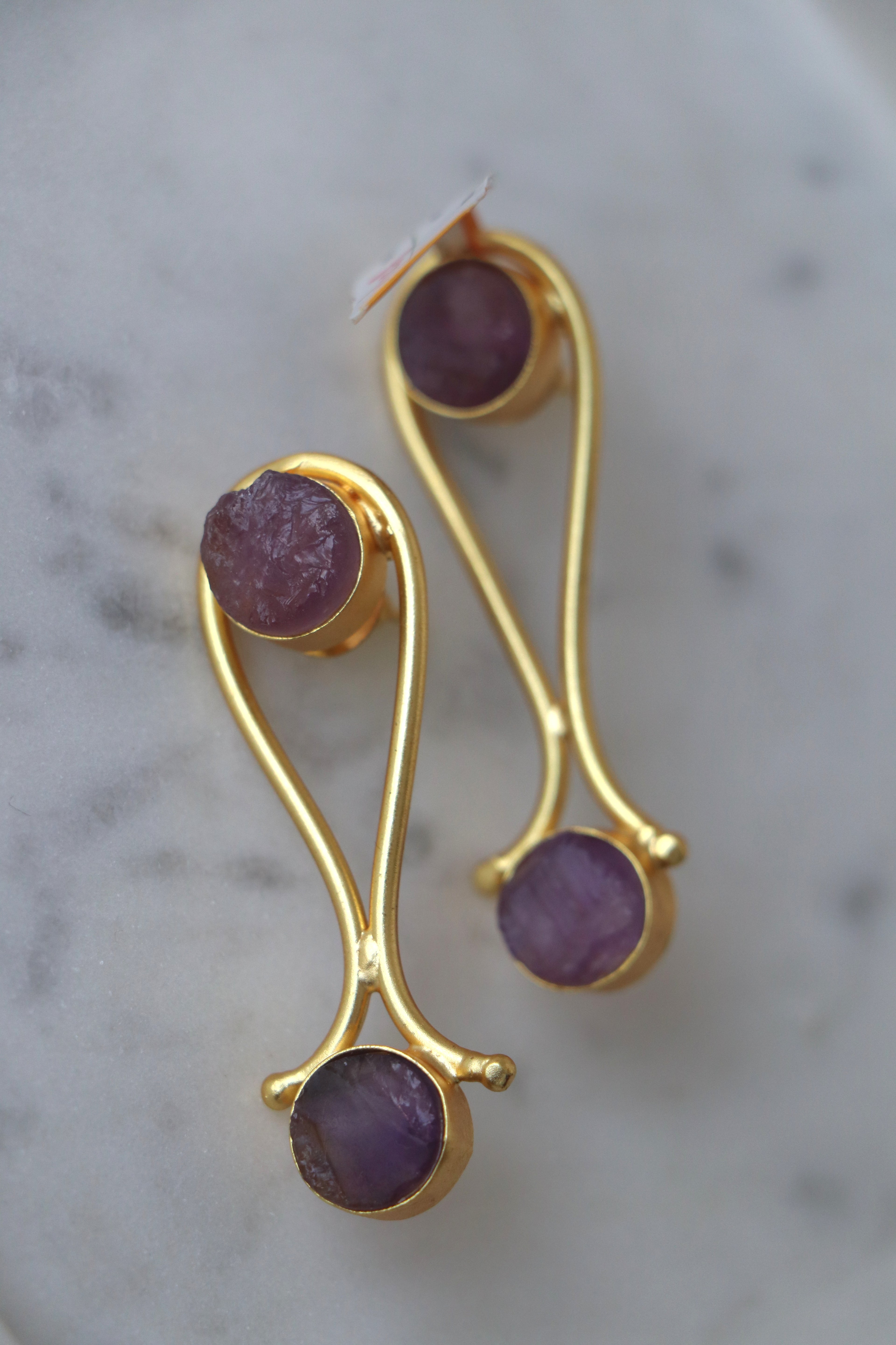 Amethyst Berry Branch Earrings