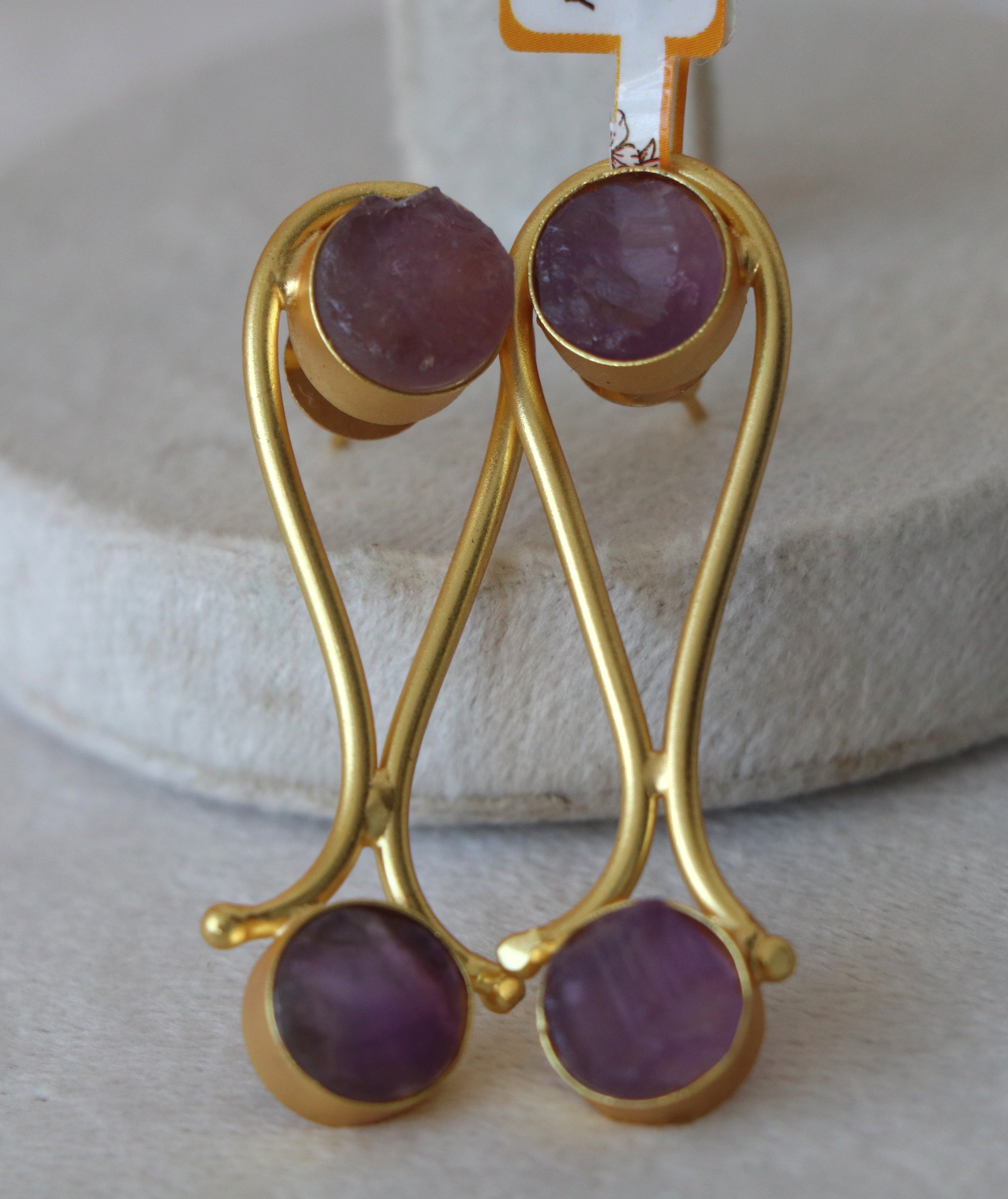 Amethyst Berry Branch Earrings
