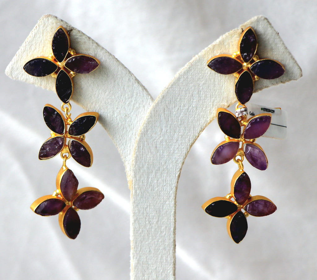 Amethyst Bloom Cascade Earrings