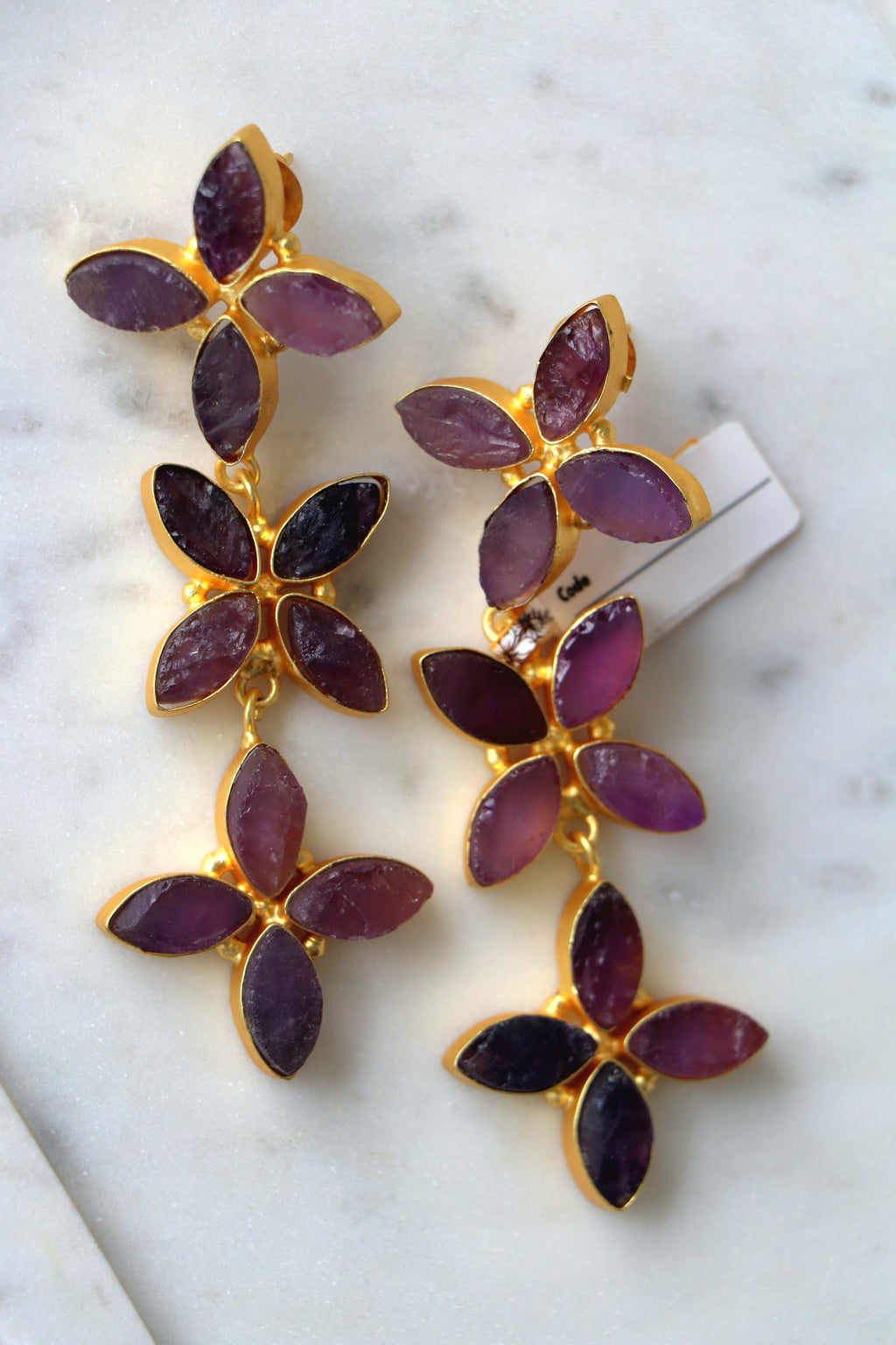 Amethyst Bloom Cascade Earrings