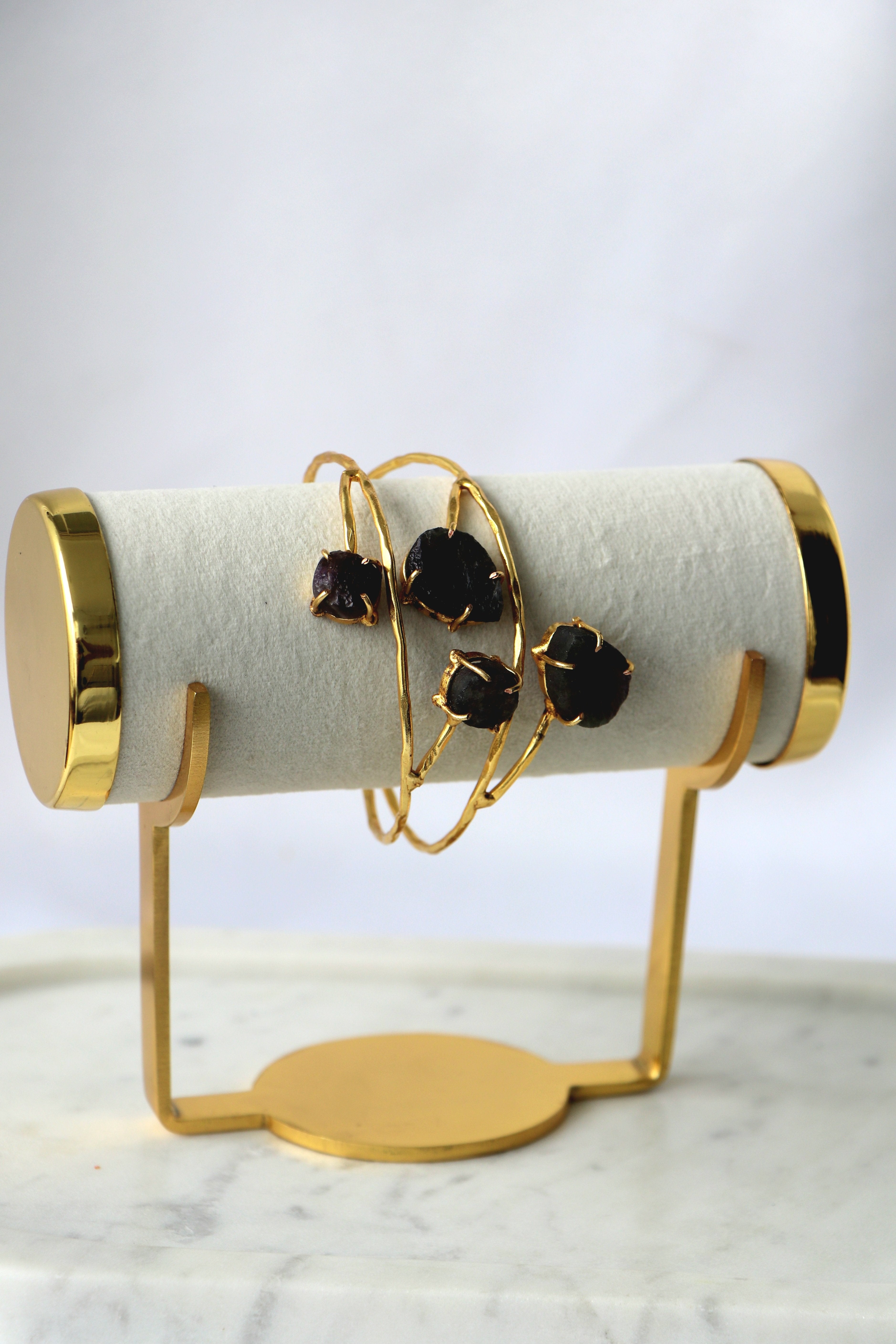 Raw Amethyst Branch Open Cuff Bracelet