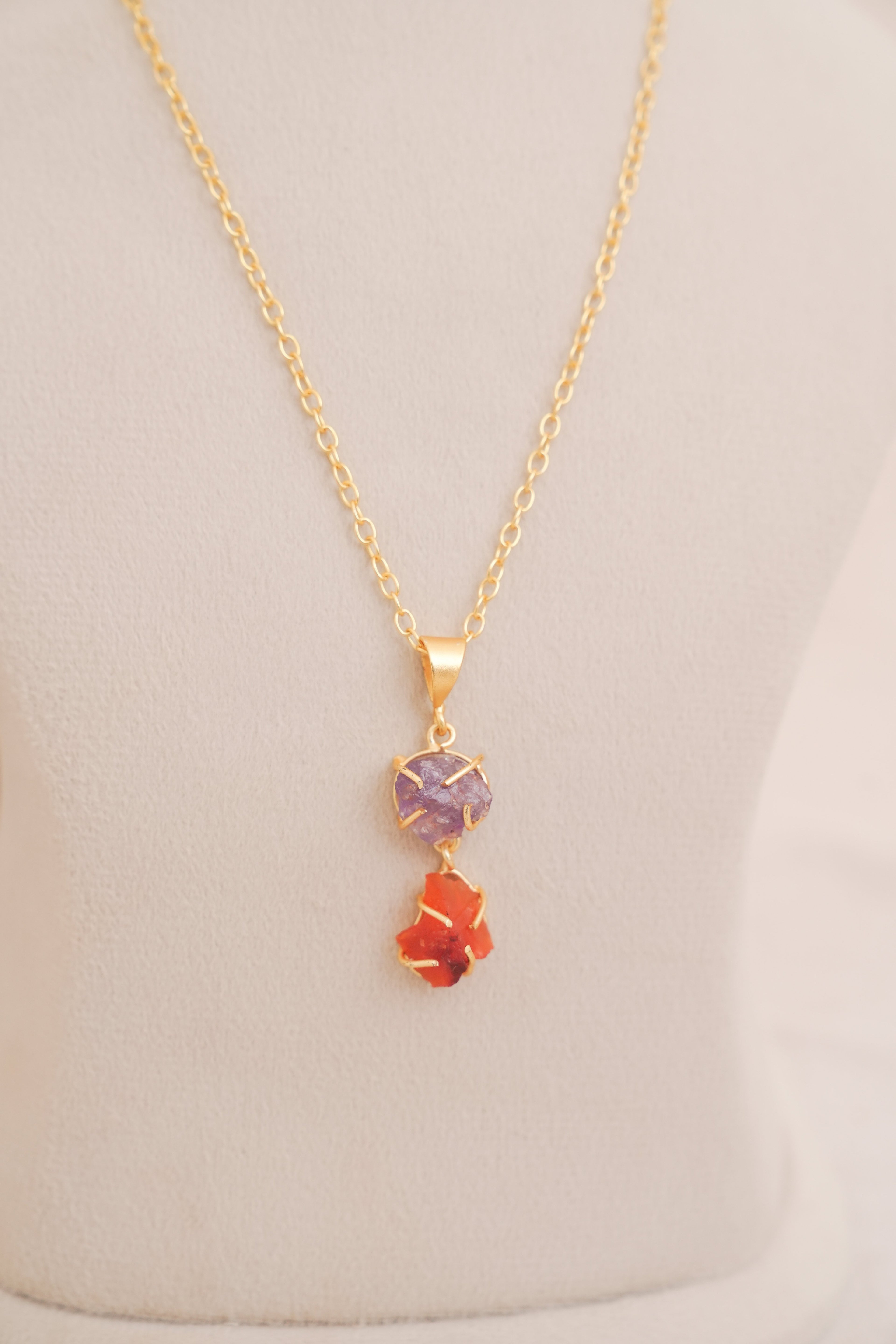 Amethyst & Carnelian Harmony Necklace