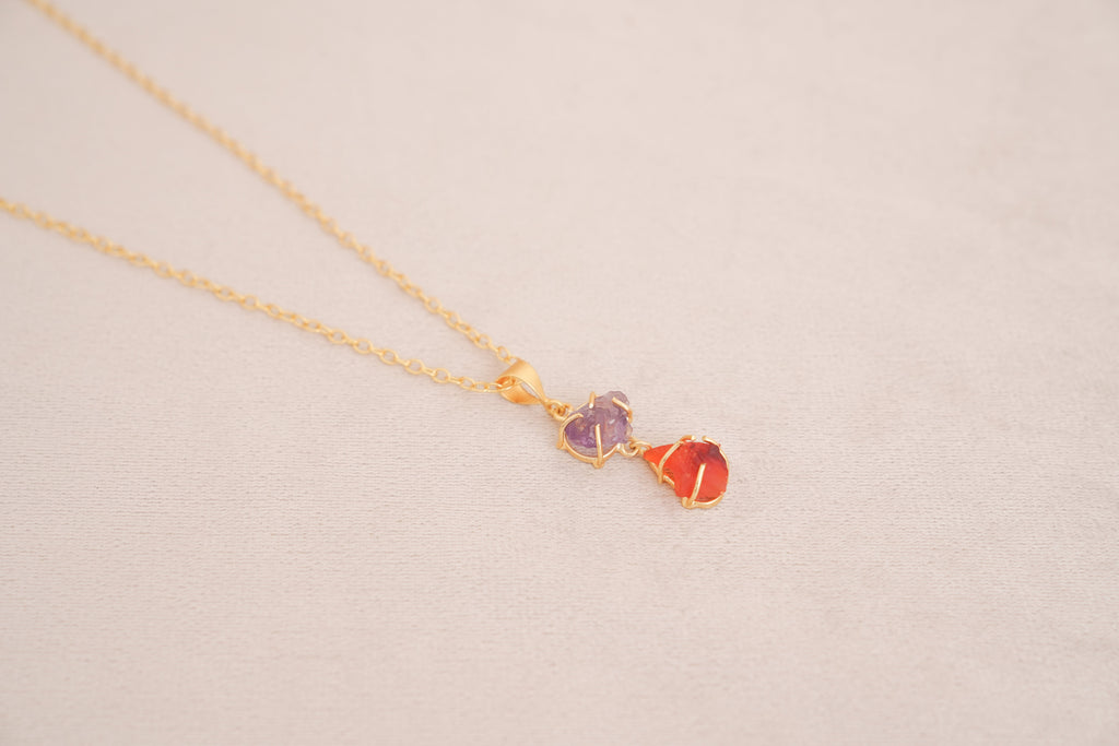Amethyst & Carnelian Harmony Necklace