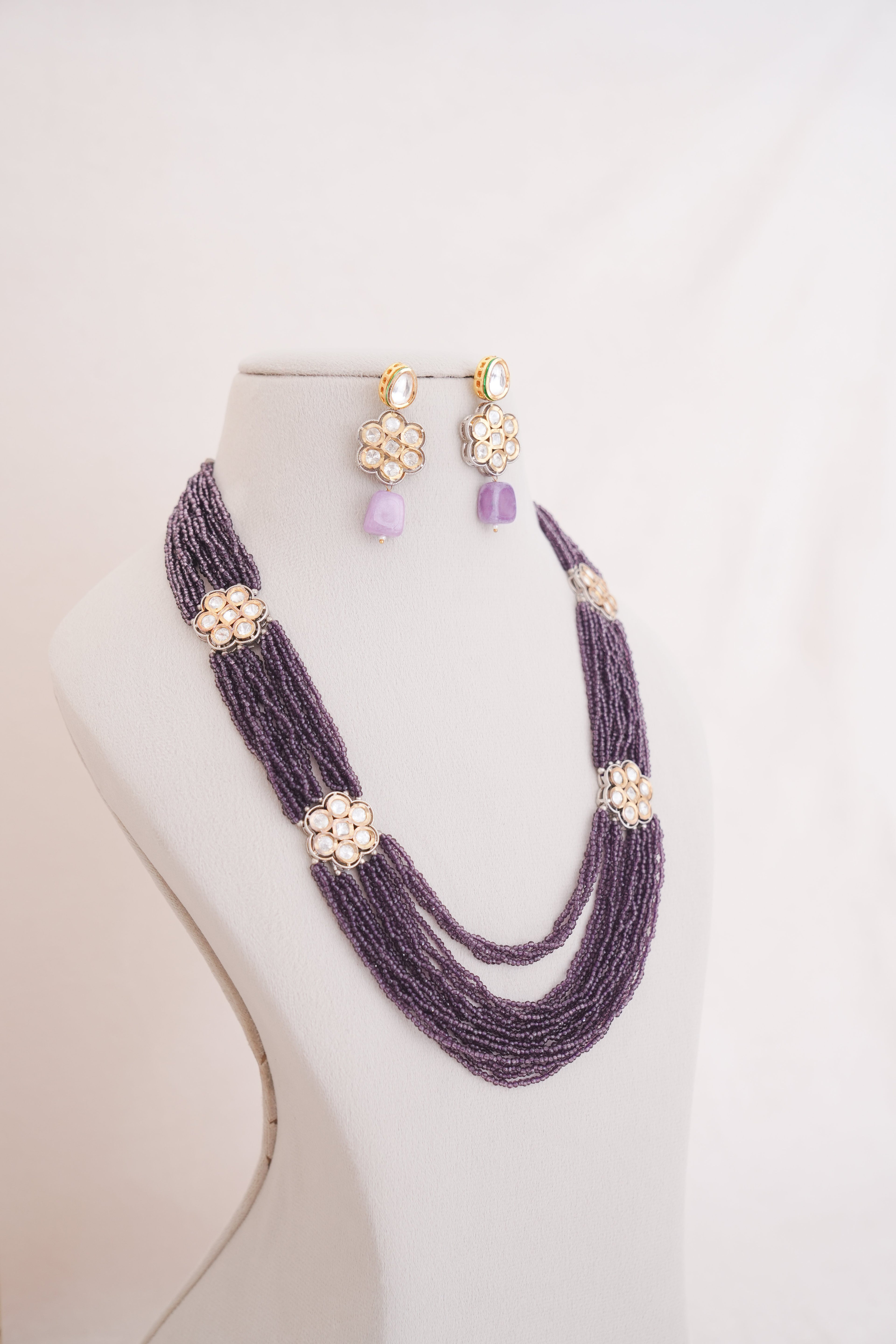 Kundan Multi Strand Necklace Set