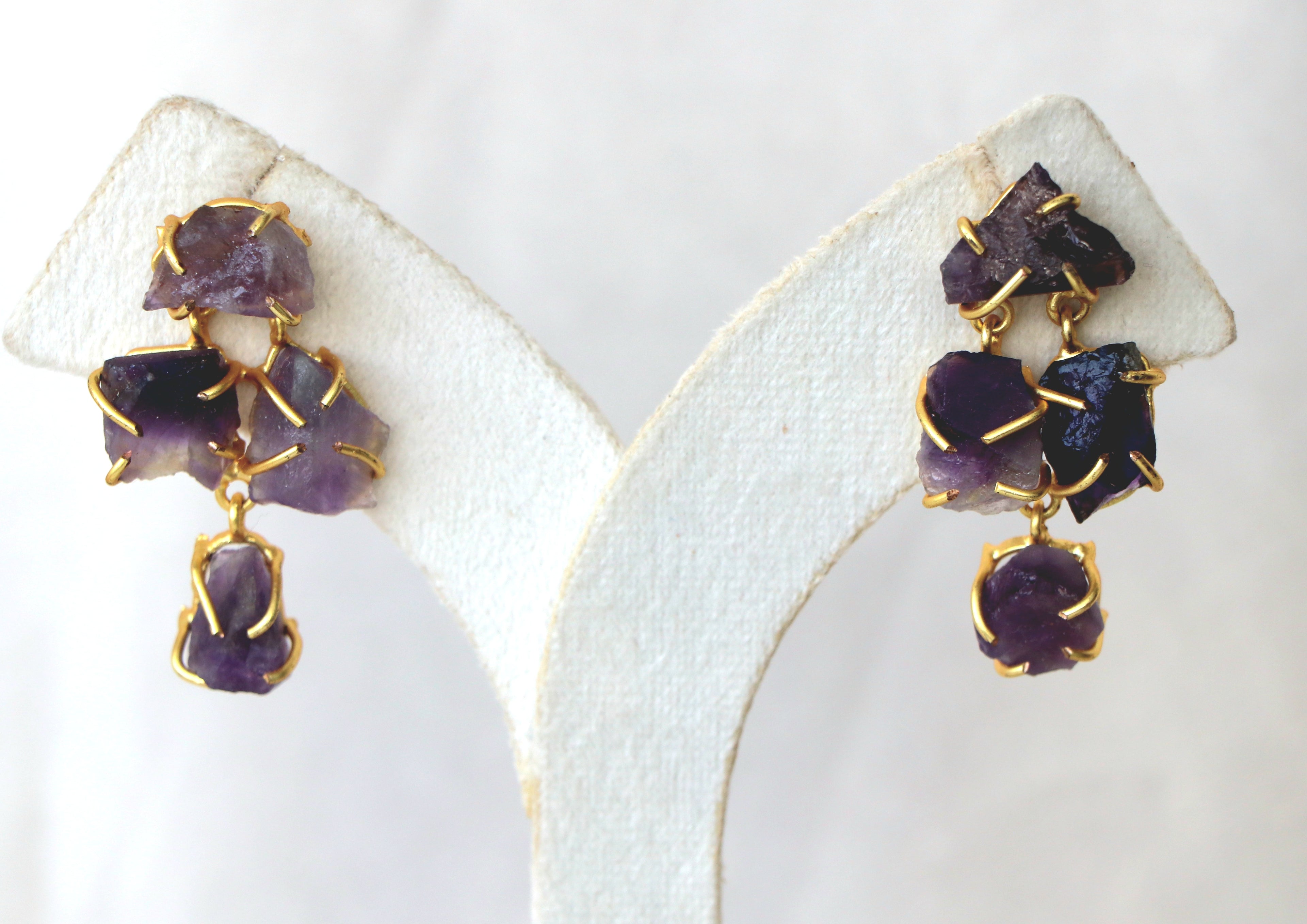 Amethyst Cascade 4 Stone Earrings
