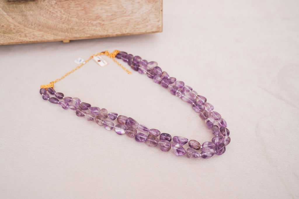 Natural Amethyst Nugget Multi-Strand Necklace