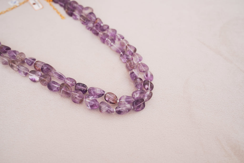 Natural Amethyst Nugget Multi-Strand Necklace