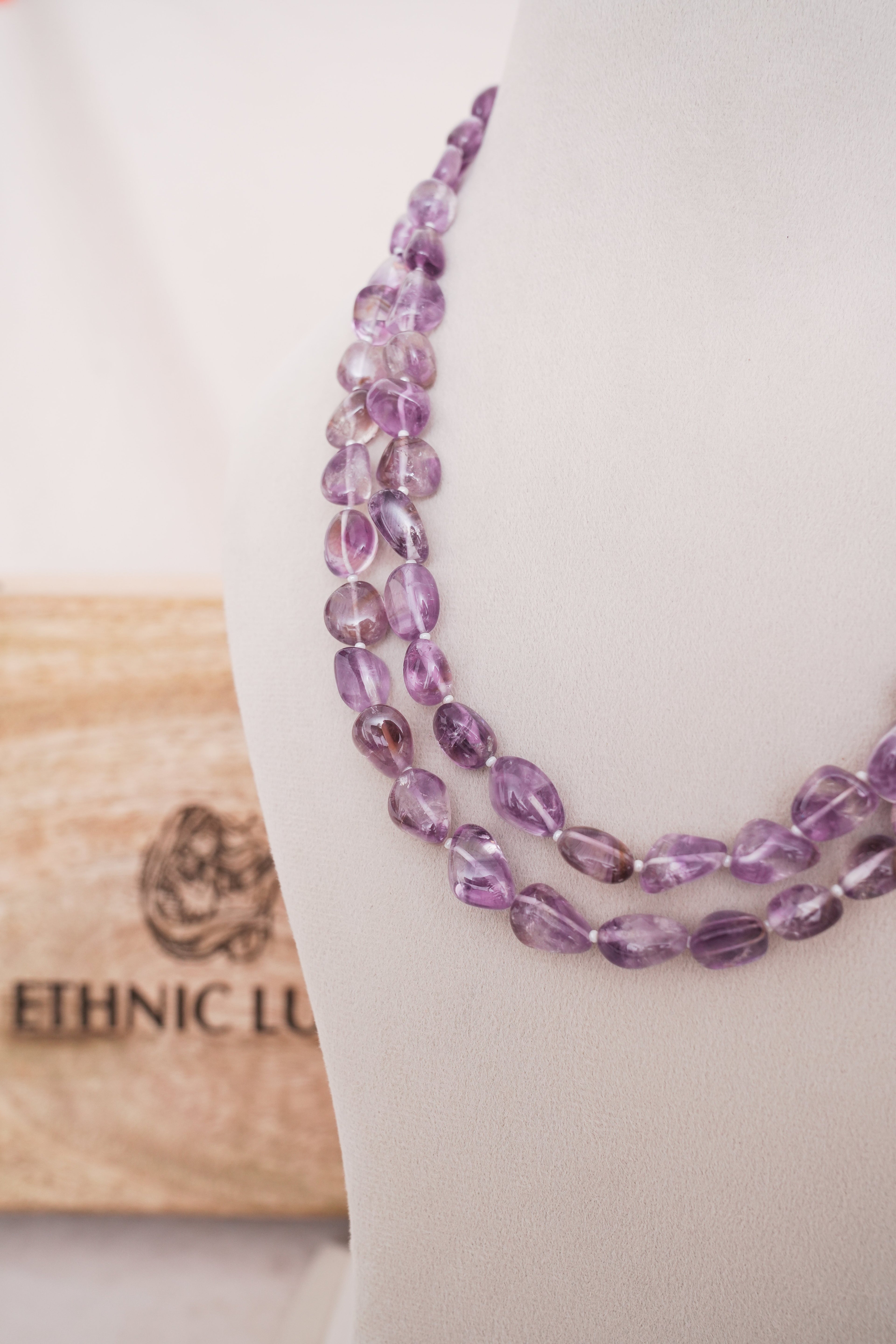 Natural Amethyst Nugget Multi-Strand Necklace