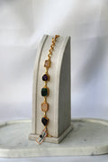 Amethyst  Emerald Gemstone Cascade Bracelet