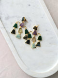 Amethyst Emerald Geometric Cascade Earrings