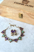 Amethyst Aventurine Stone Necklace Set