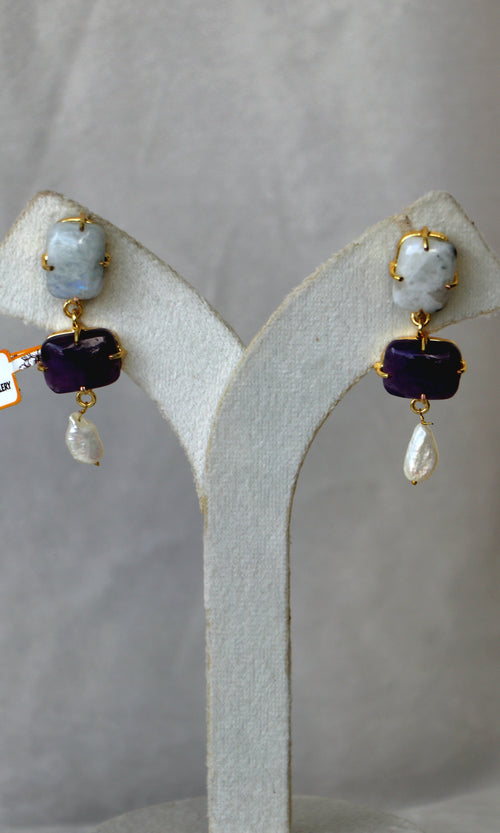 Amethyst Moonlight Cascade Earrings