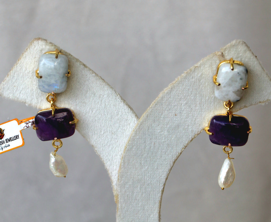 Amethyst Moonlight Cascade Earrings