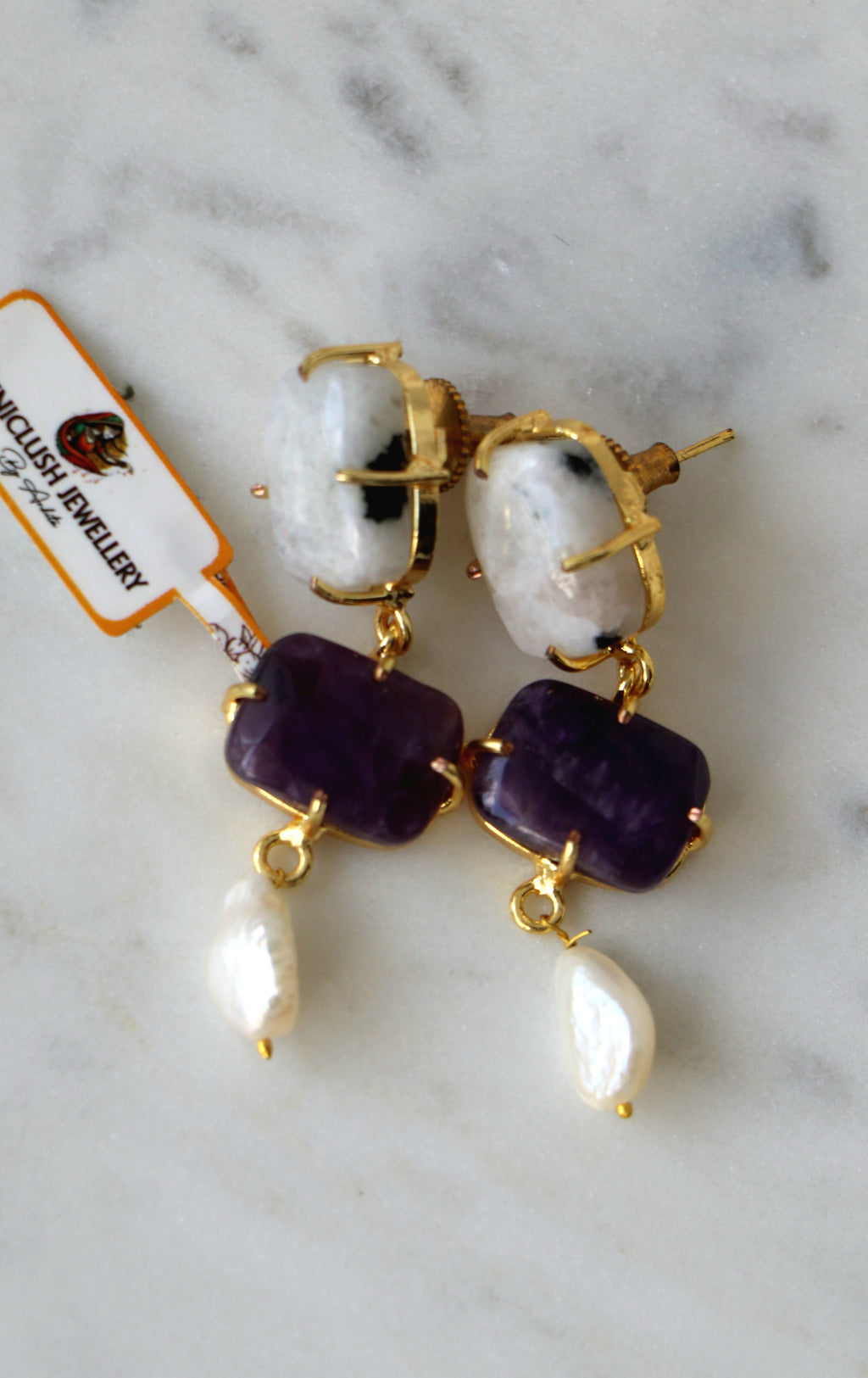 Amethyst Moonlight Cascade Earrings