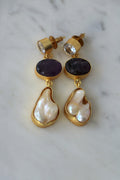 Amethyst Pearl Cascade Earrings
