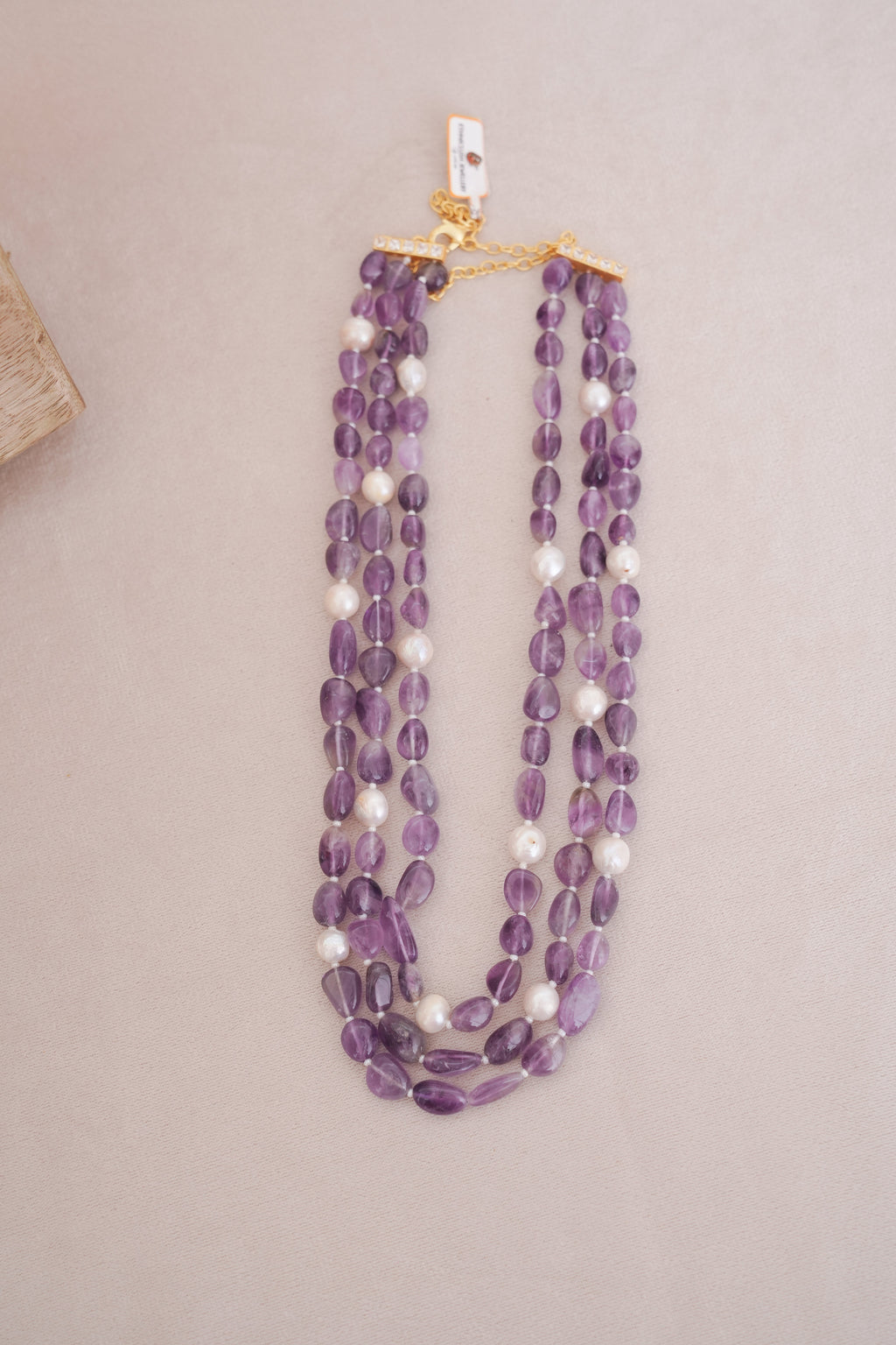 Natural Amethyst & Freshwater Pearl Layered Necklace