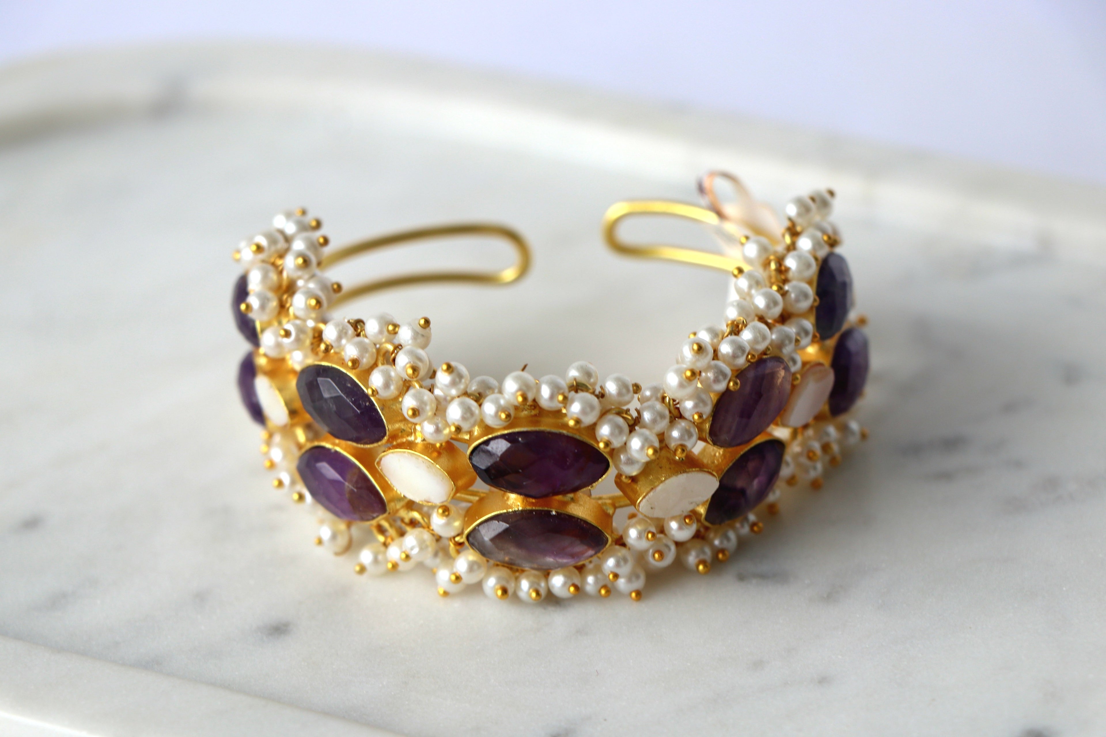 Emerald Cascade Cuff Bracelet