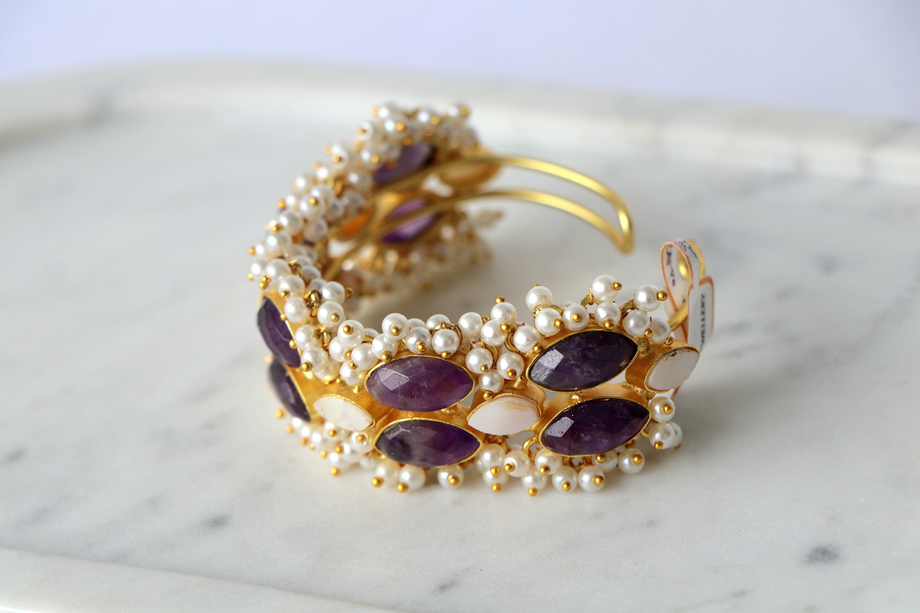 Emerald Cascade Cuff Bracelet