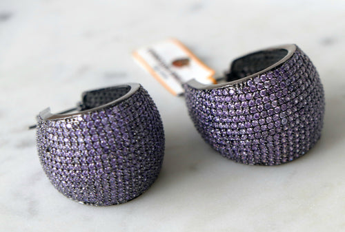 Amethyst Radiance Hoop Earrings