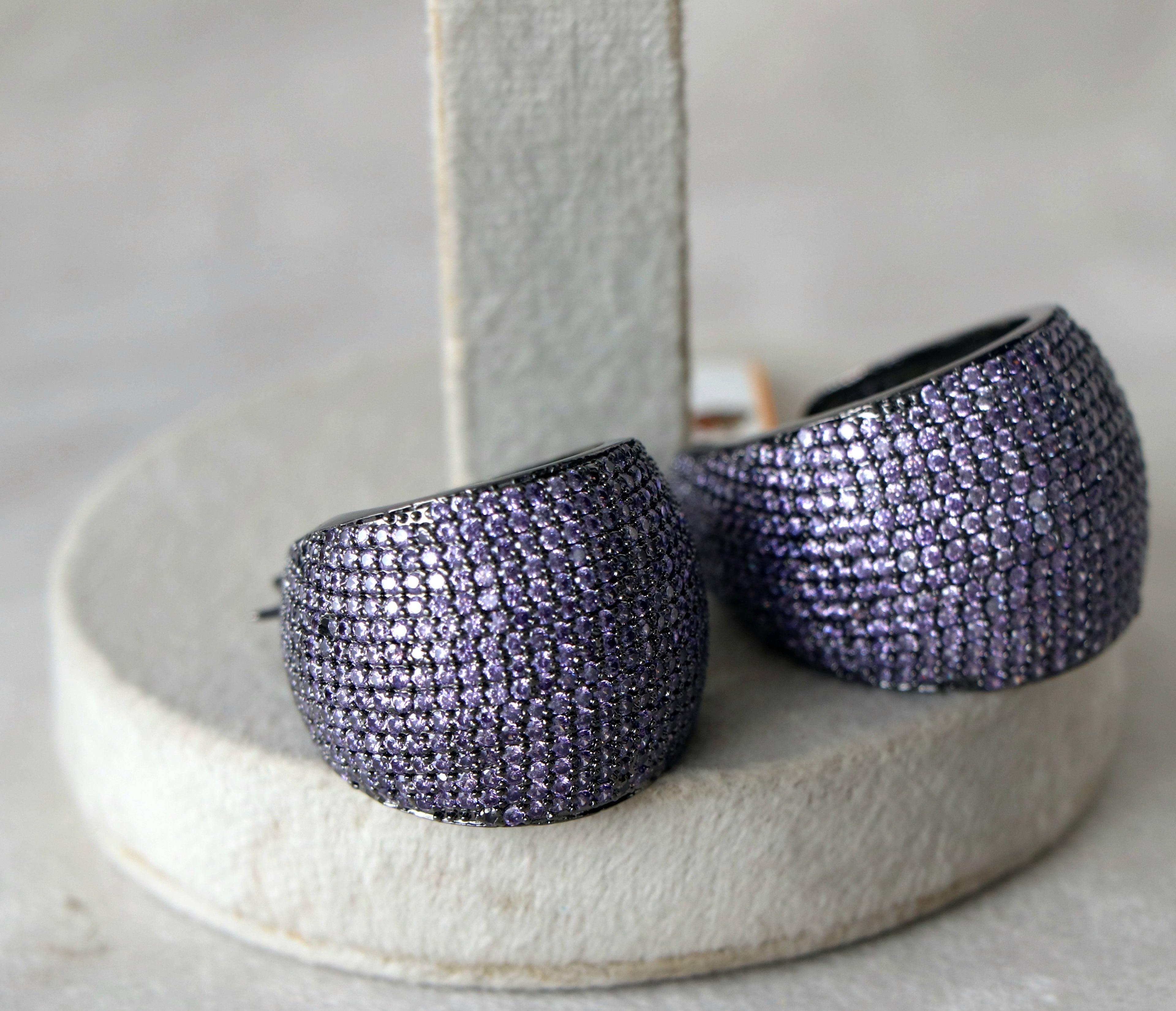Amethyst Radiance Hoop Earrings