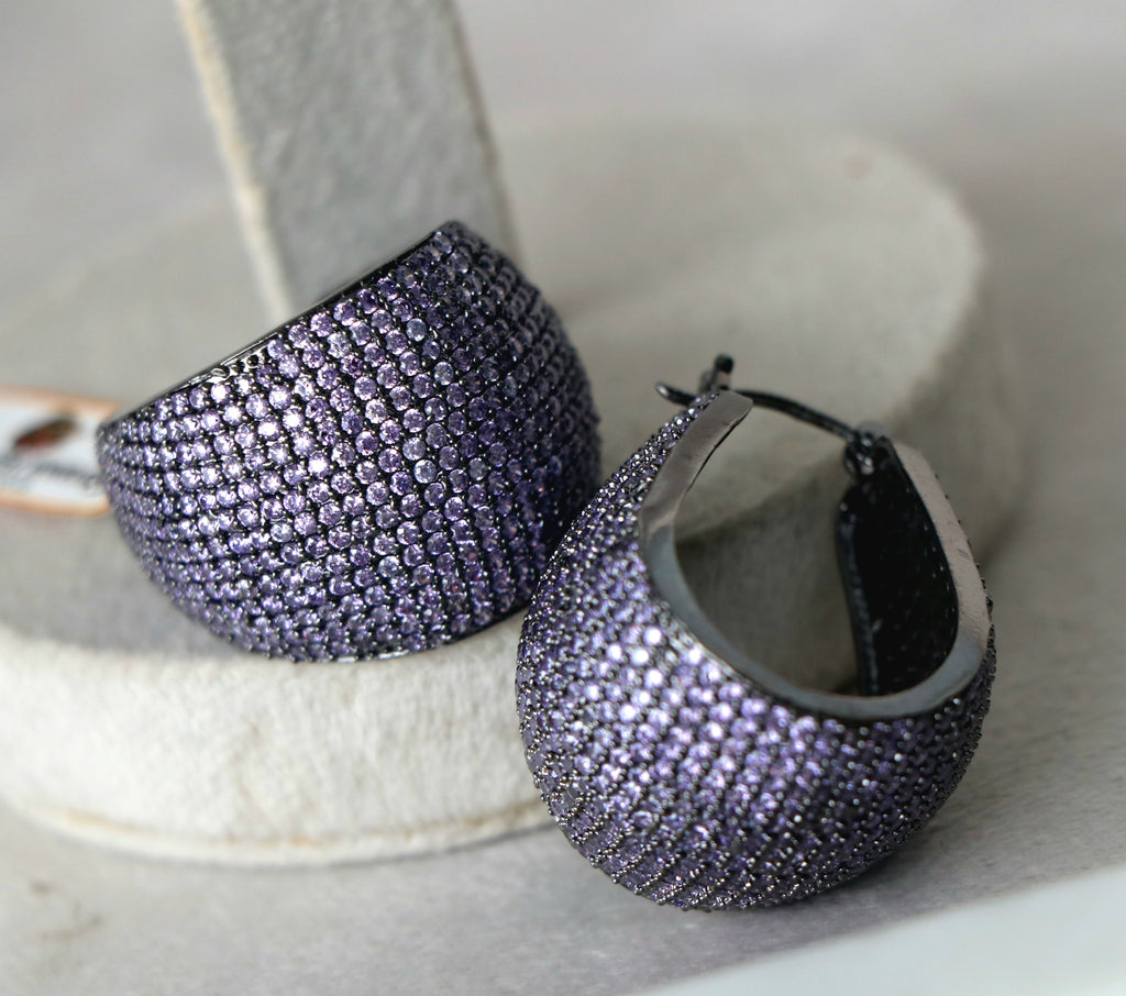 Amethyst Radiance Hoop Earrings