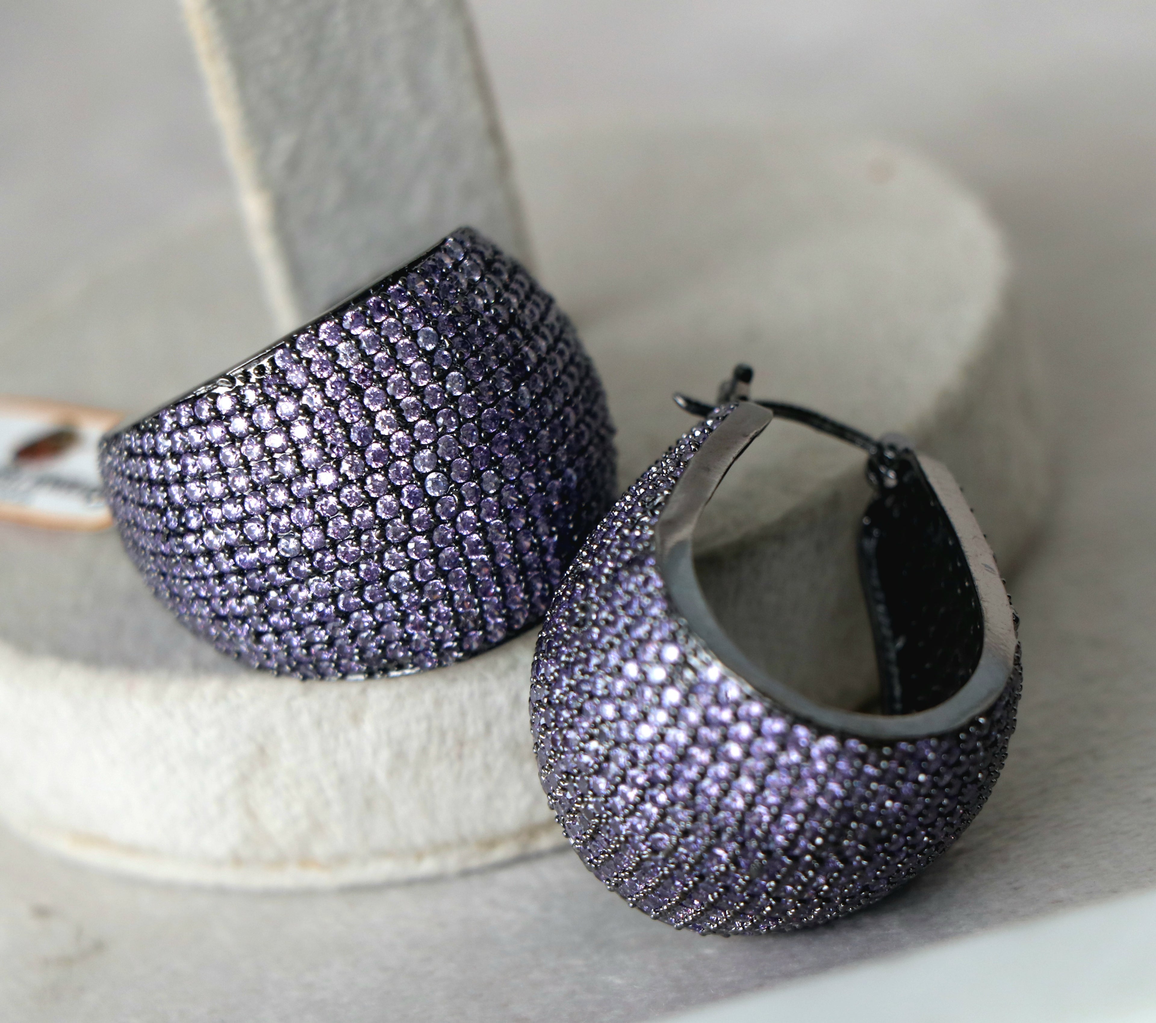 Amethyst Radiance Hoop Earrings
