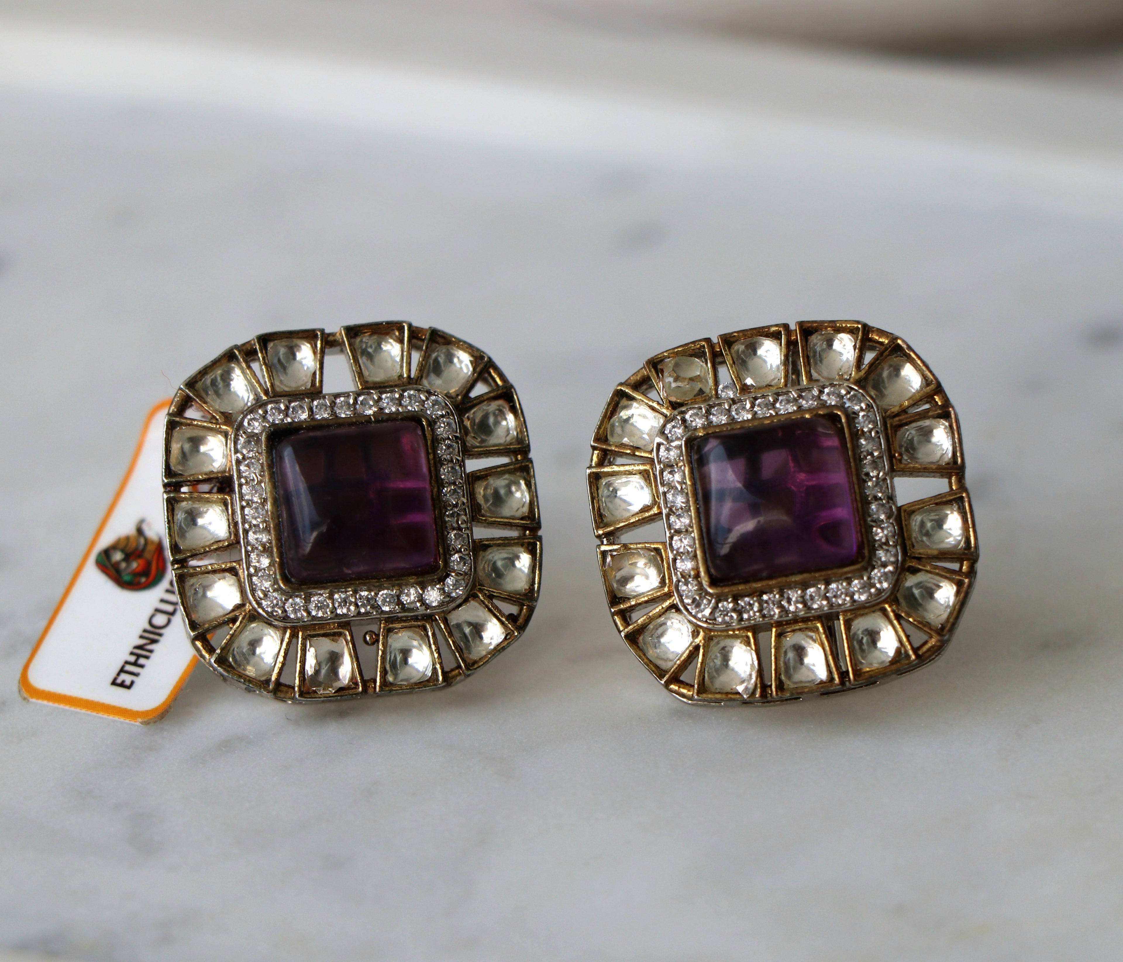 Purple Radiance Statement Earrings