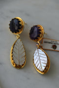Amethyst Reverie Leaf Earrings