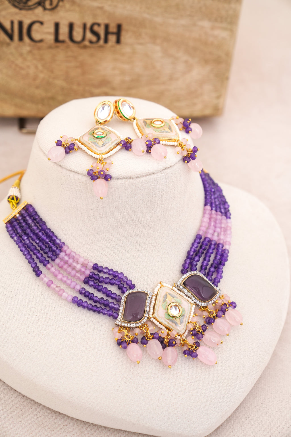Amethyst  Rose Quartz Regal Set