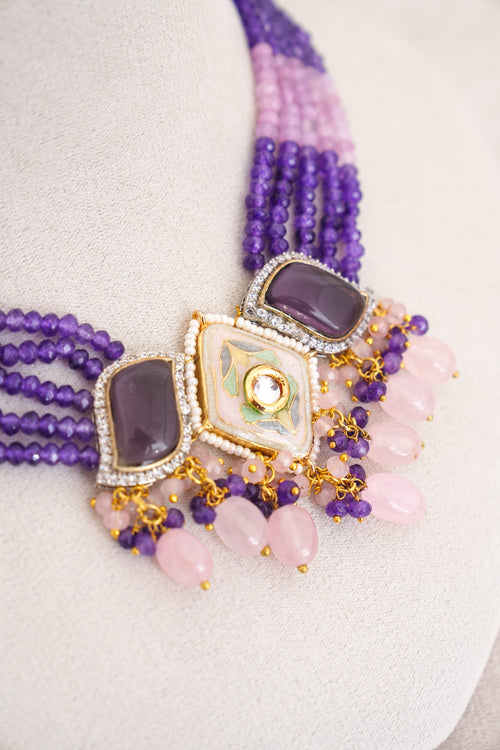 Amethyst  Rose Quartz Regal Set